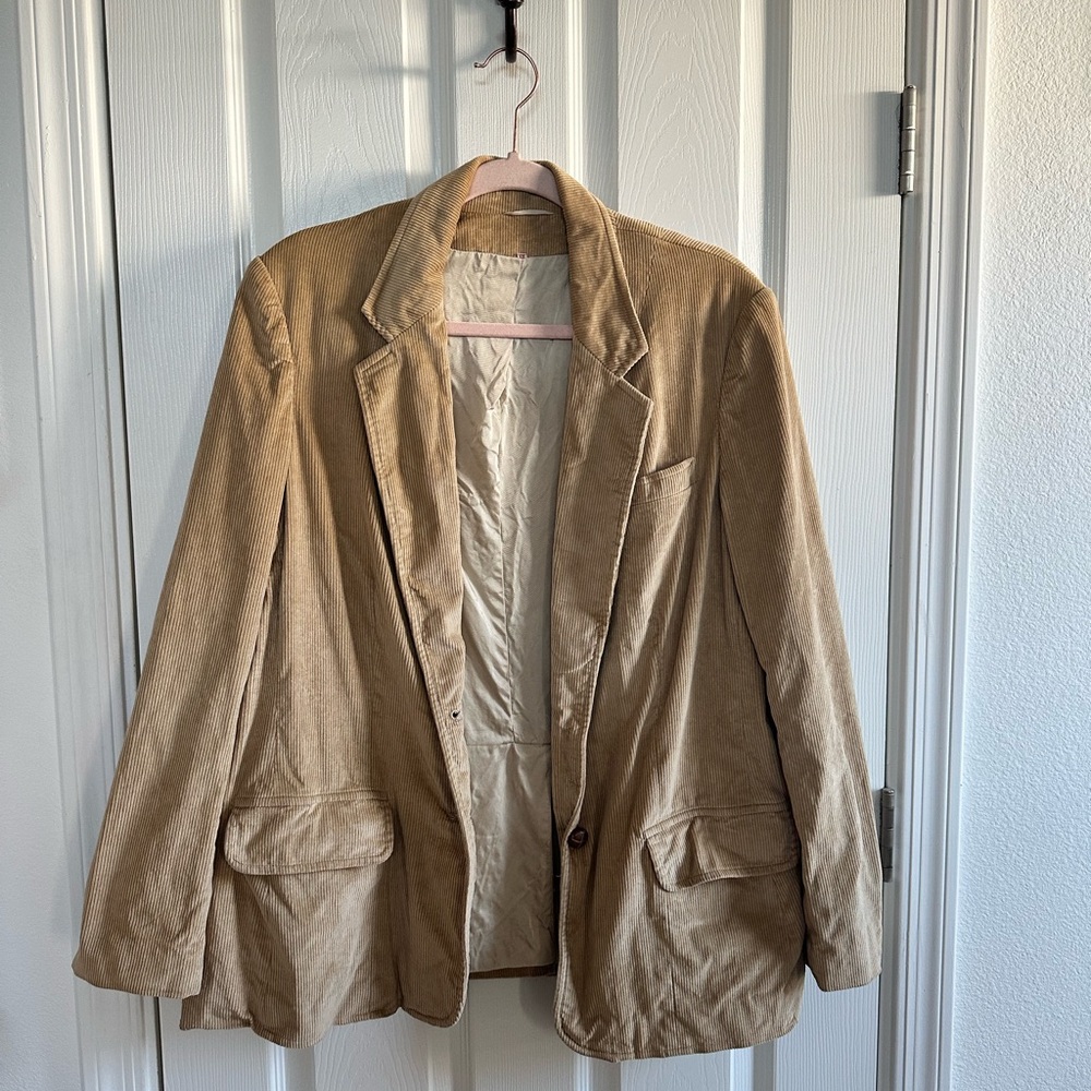 Large 18 tall corduroy tan blazer